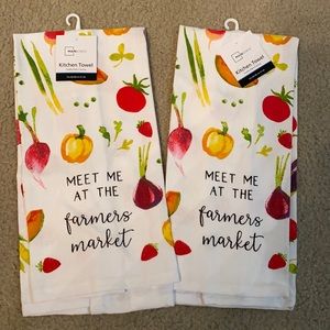 Meet me at the farmers market kitchen towels